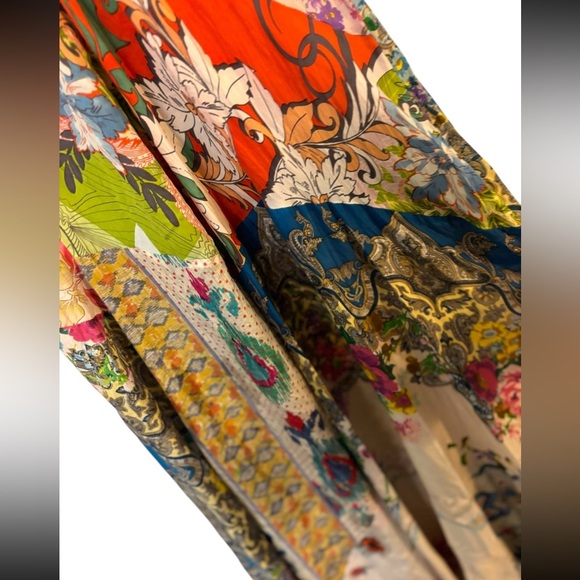 Johnny Was Silk Silvana Patchwork Garden Boho Maxi Dress Medium Luxe Floral - Picture 8 of 9